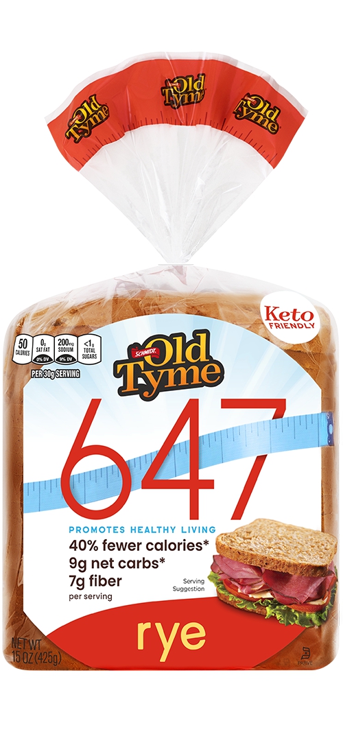 647 Rye Bread Lower Calories & Net Carbs Schmidt Old Tyme