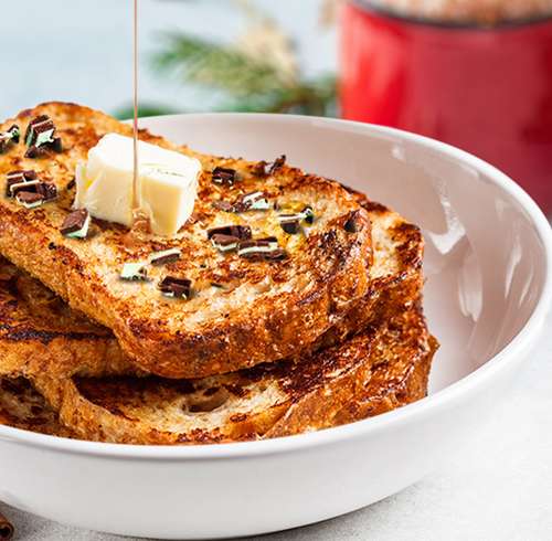 Christmas Peppermint Protein French Toast