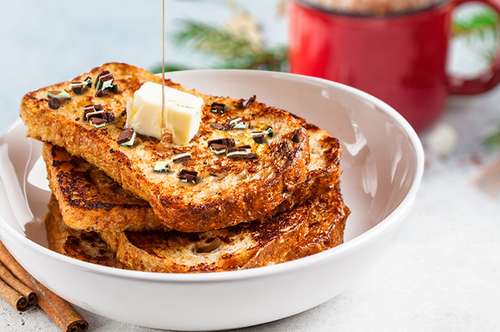 Christmas Peppermint Protein French Toast