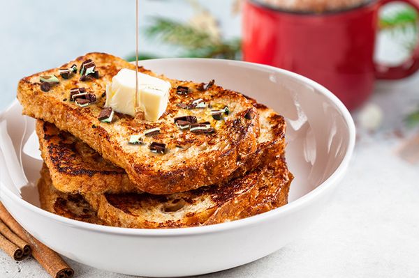 Christmas Peppermint Protein French Toast